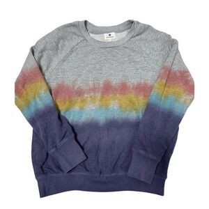 Sundry Tie Dye Pullover Sweatshirt - Gray, Blue, Red, Yellow‎ - Comfy Casual